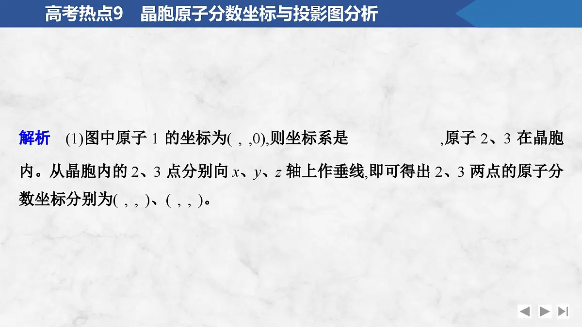 2026年高考化学总复习备课课件 高考热点9 晶胞原子分数坐标与投影图分析第4页