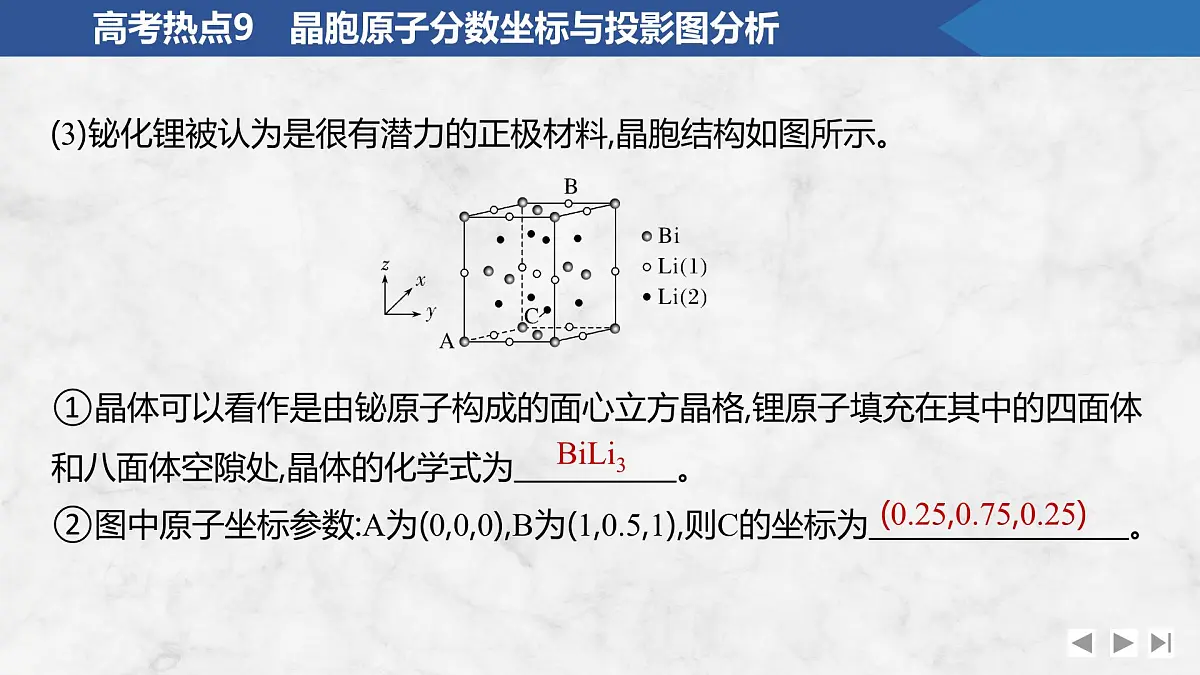 2026年高考化学总复习备课课件 高考热点9 晶胞原子分数坐标与投影图分析第6页