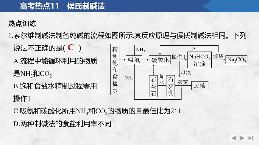 2026年高考化学总复习备课课件 高考热点11 侯氏制碱法第4页