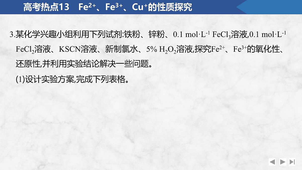 2026年高考化学总复习备课课件 高考热点13 Fe2+、Fe3+、Cu+的性质探究第6页