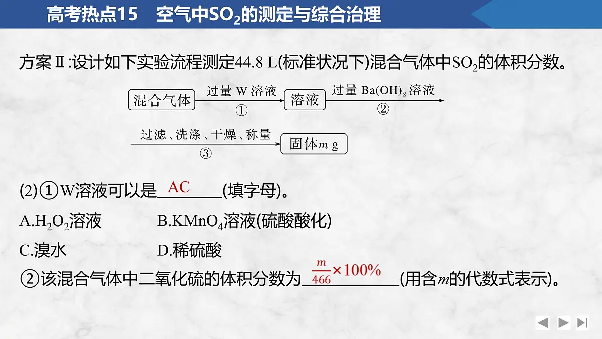 2026年高考化学总复习备课课件 高考热点15 空气中SO2的测定与综合治理第4页