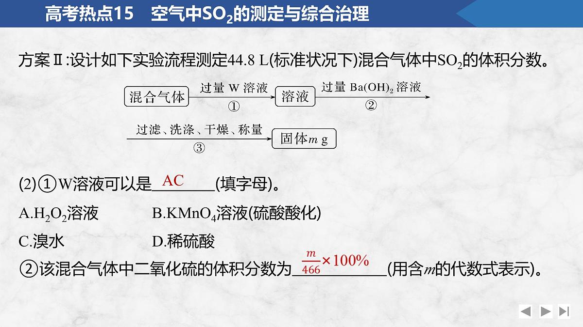 2026年高考化学总复习备课课件 高考热点15 空气中SO2的测定与综合治理第4页