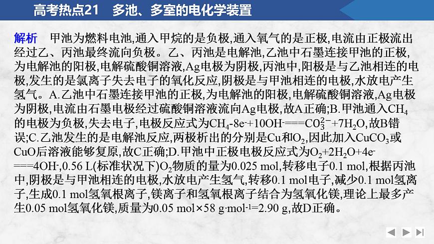2026年高考化学总复习备课课件 高考热点21 多池、多室的电化学装置第7页