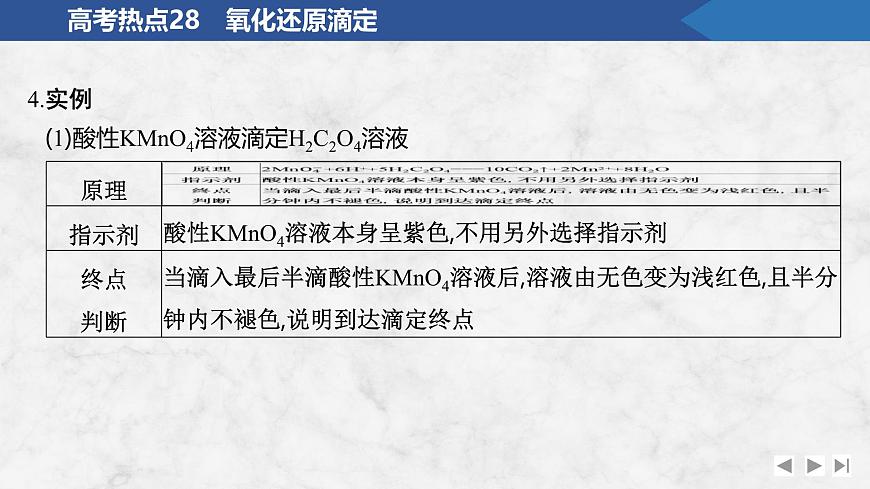 2026年高考化学总复习备课课件 高考热点28 氧化还原滴定第3页