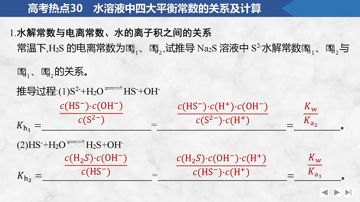 2026年高考化学总复习备课课件 高考热点30 水溶液中四大平衡常数的关系及计算第2页