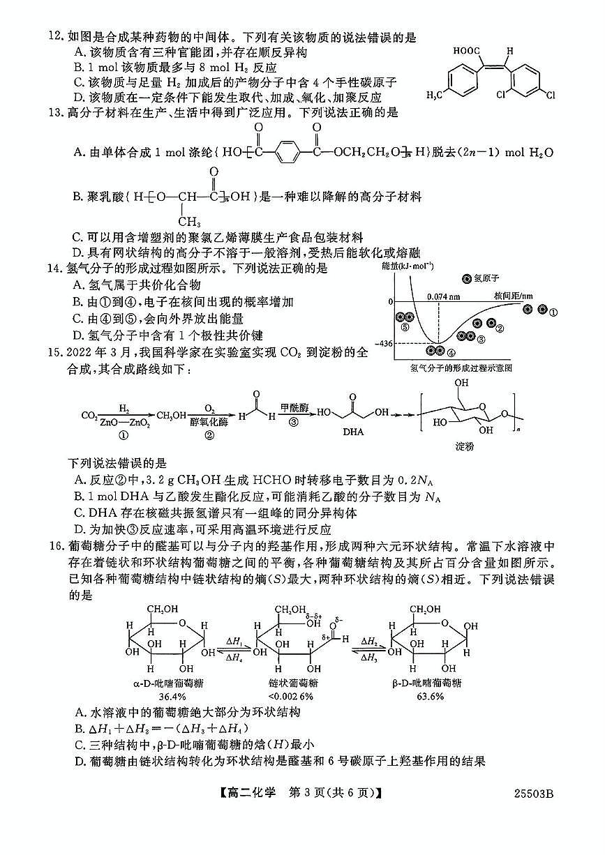 河北省衡水市第二中学2024-2025学年高二下学期5月月考（三调）化学试题第3页
