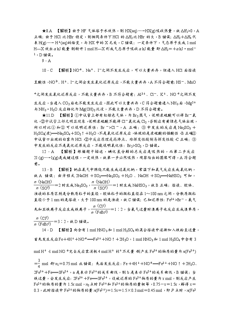 附中高一期中化学(2)——答案第2页