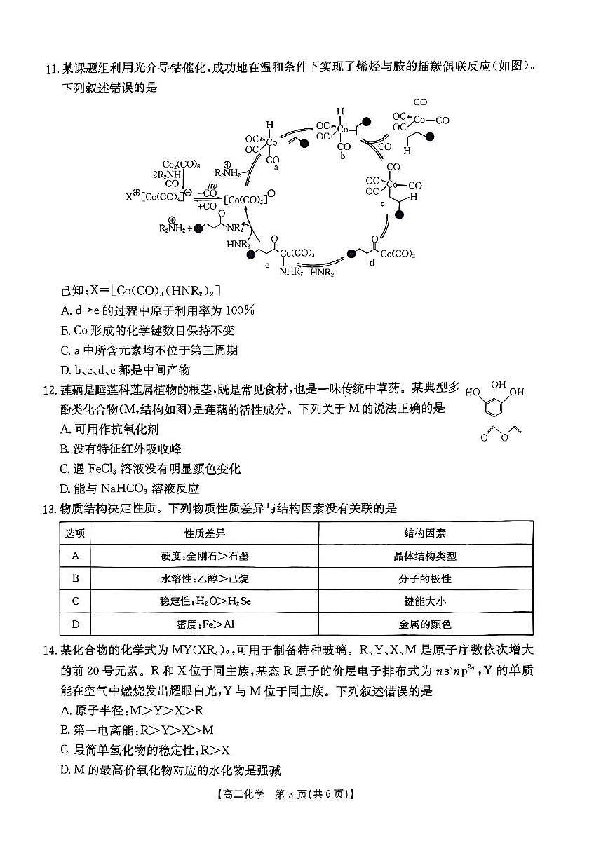 重庆市金太阳联考2024-2025学年高二下学期5月期中考试化学试题第3页
