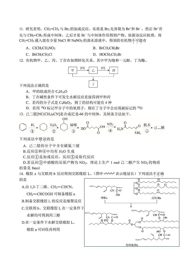 2025北京汇文中学高二下6月月考化学试卷第3页