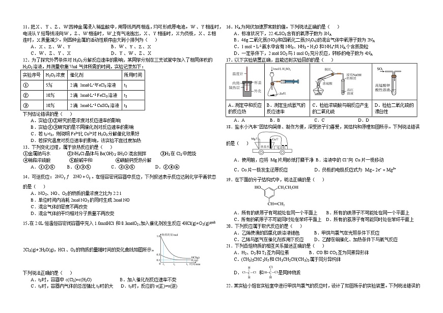 山东省济宁市微山县第二中学2024-2025学年高一下学期第二次阶段测试化学试题第2页