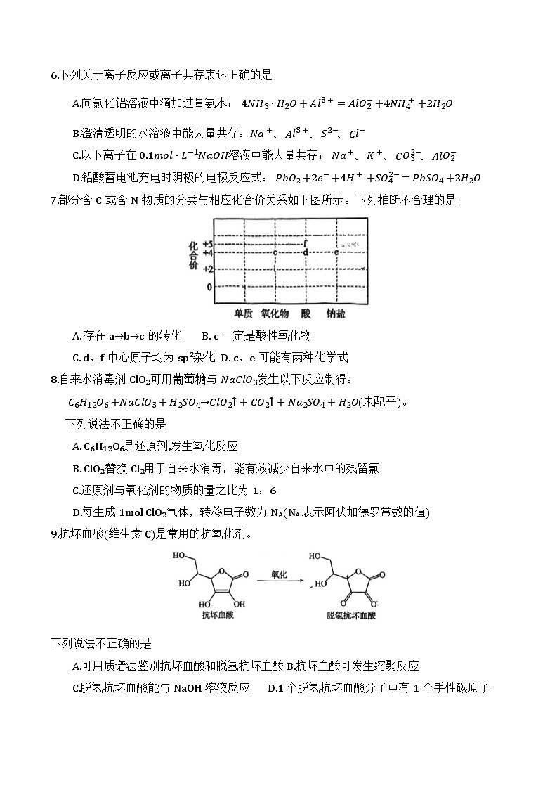 2025年天津市杨村一中高考热身卷——化学试卷第2页