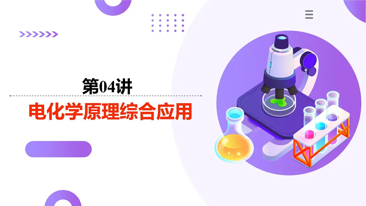 2025年高考化学二轮复习课件 第04讲 电化学原理综合应用第1页