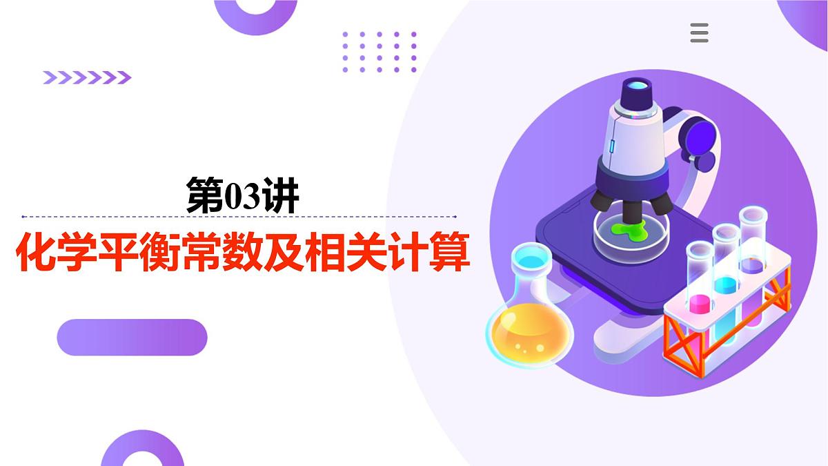 2025年高考化学二轮复习课件  第03讲 化学平衡常数及其相关计算第1页