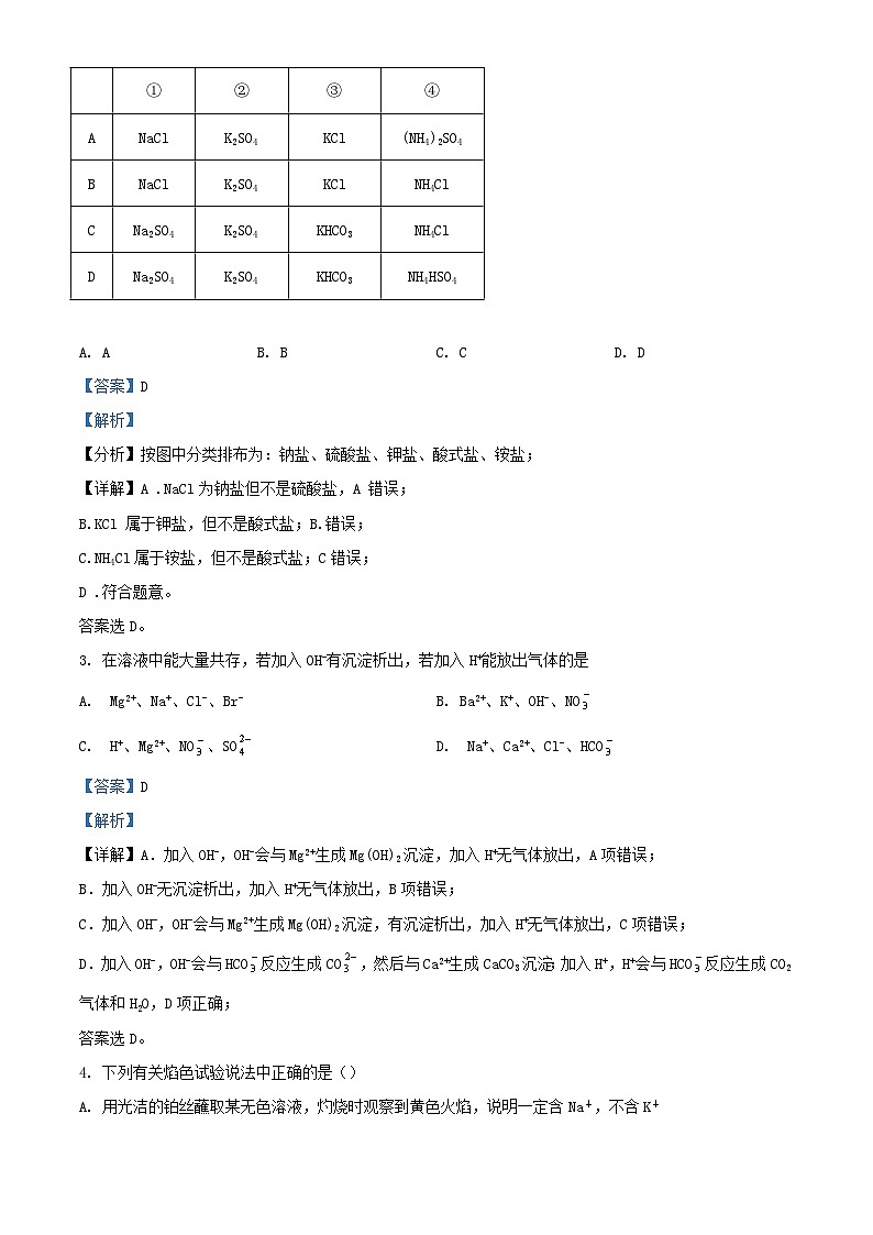 湖北省宜昌市2024_2025学年高一化学上学期10月月考试卷含解析第2页