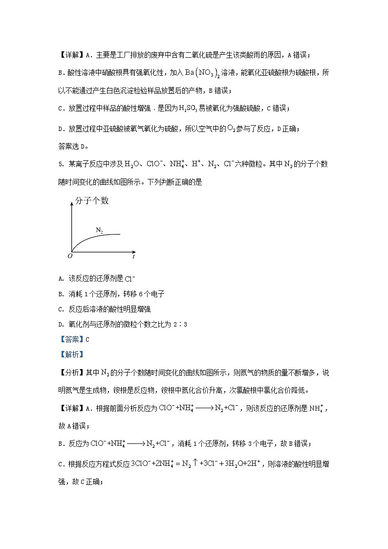 北京市2023_2024学年高一化学下学期3月月考试题含解析第3页