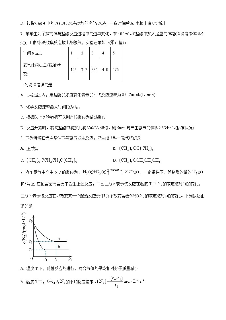 山东省实验中学2024-2025学年高一下学期期中考试 化学试题第3页
