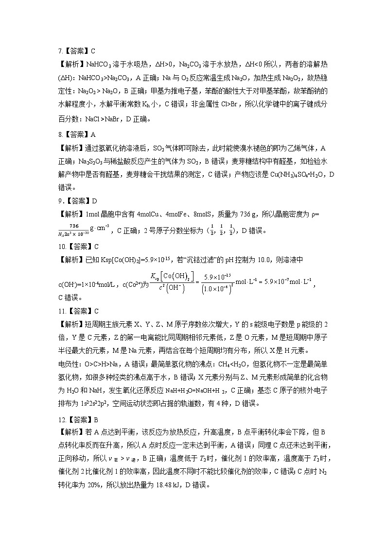 2024年化学保温卷 详解 答案最终版第2页