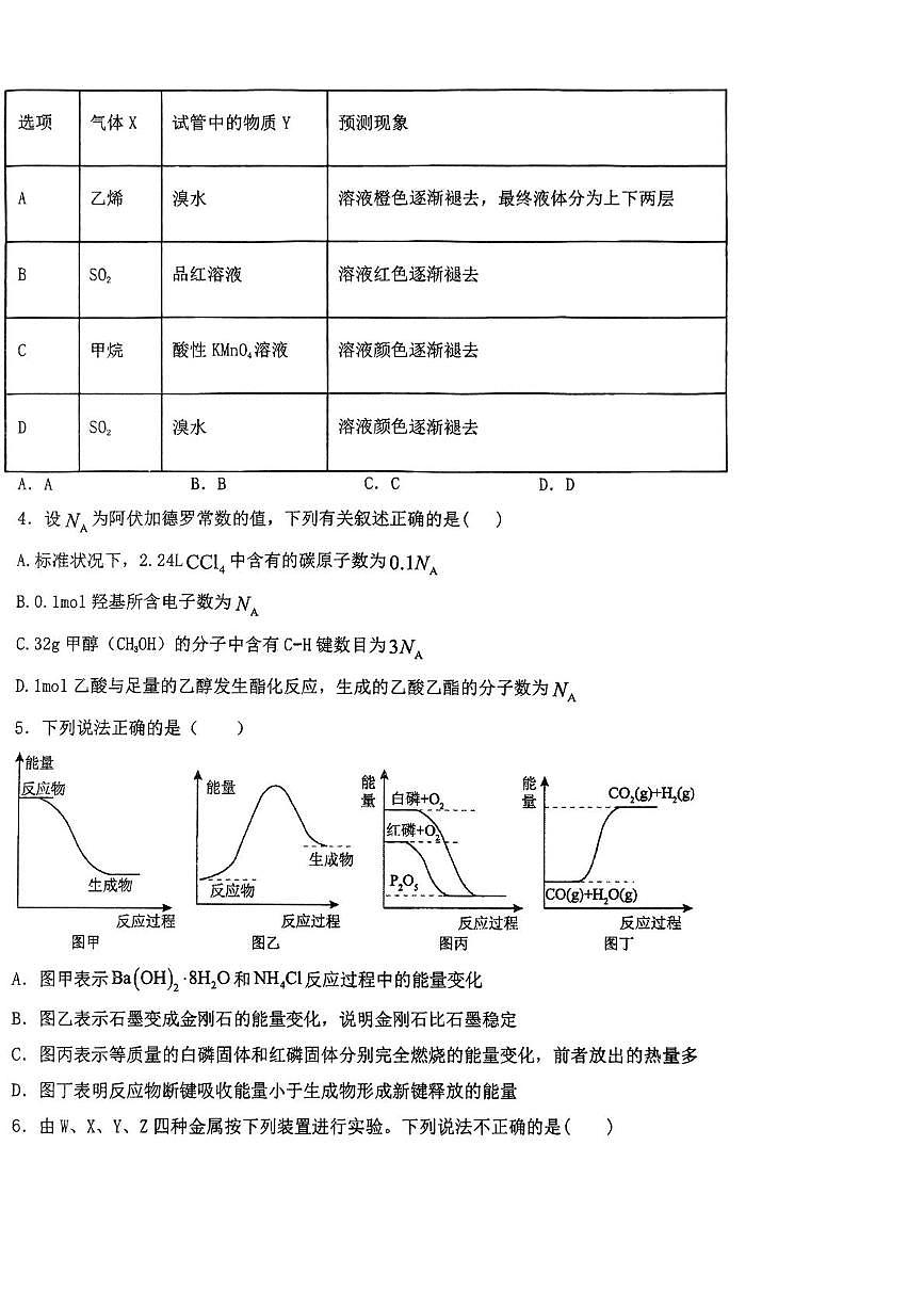 山西省吕梁市汾阳中学校2024-2025学年高一下学期第二次月考 化学试题第2页