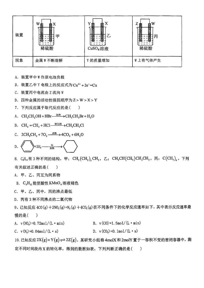 山西省吕梁市汾阳中学校2024-2025学年高一下学期第二次月考 化学试题第3页