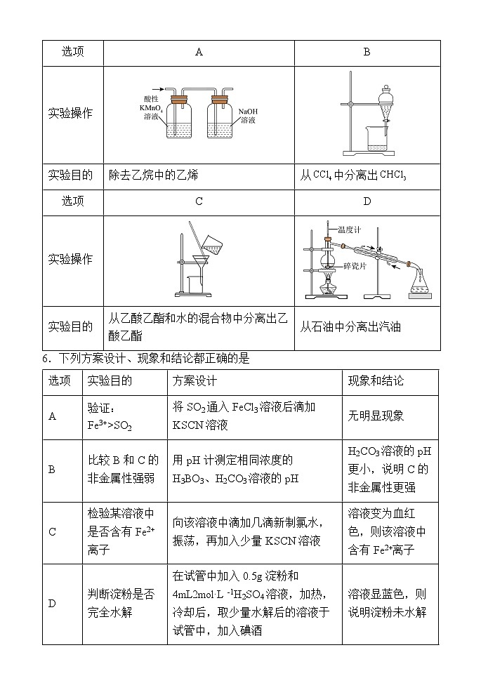 山西省芮城中学2024-2025学年高一6月月考化学试题第2页