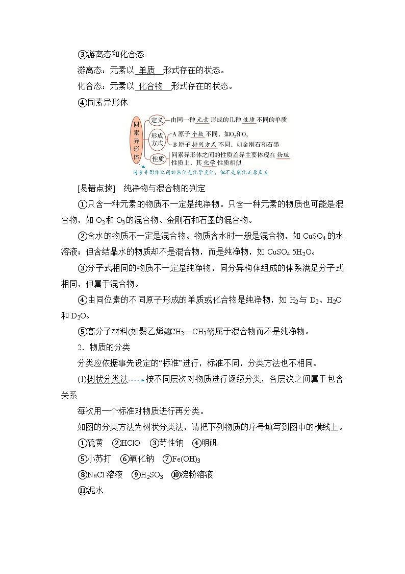 2026年高考化学一轮复习：物质分类及变化 讲义（含练习题及答案）第2页