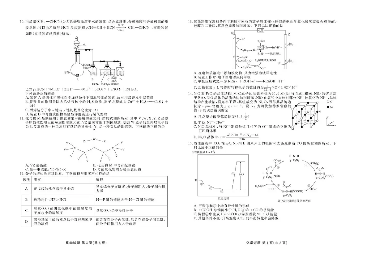 广东省部分学校2024-2025学年高二下学期6月联考化学试卷（含解析）第2页