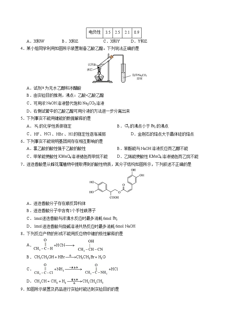 高二化学期末模拟卷（考试版A4）【测试范围：全册】（人教版2019选择性必修2、3）第2页