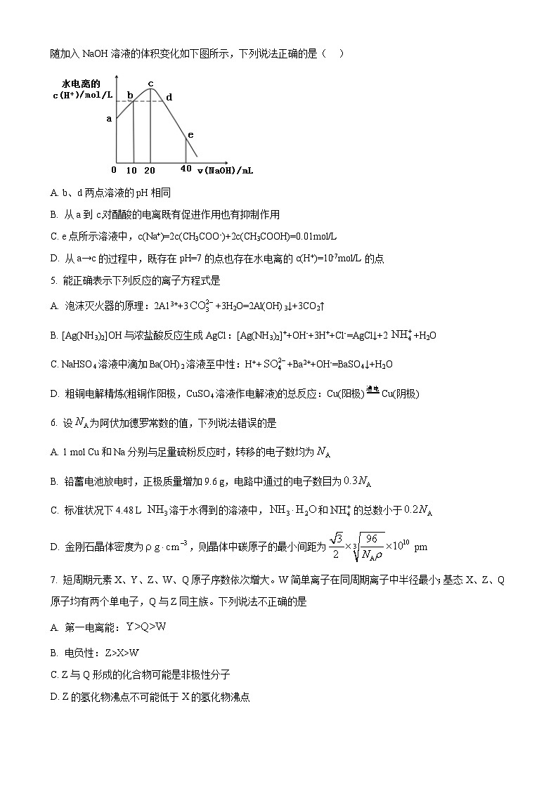 湖南省衡阳市第一中学2023-2024学年高二下学期期末考试化学试题（原卷版）第2页