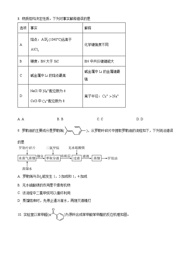山东省日照市2024-2025学年高二下学期期中考试化学试题第3页