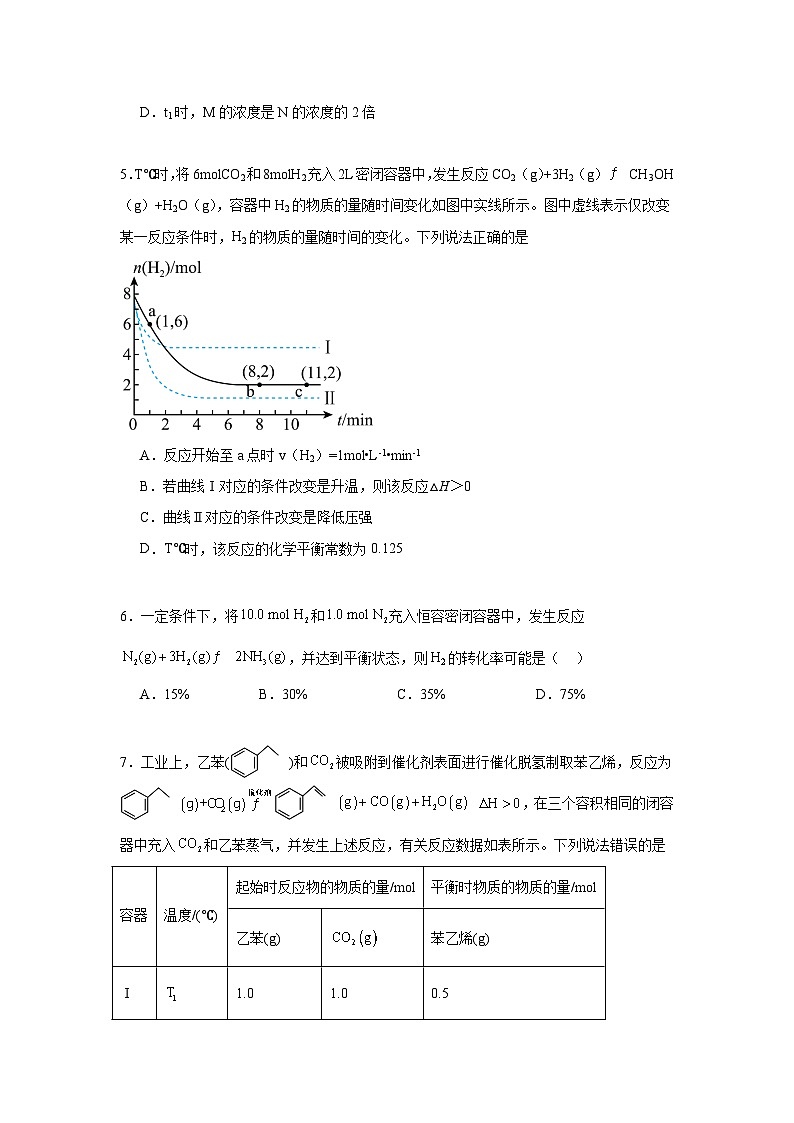 专题2化学反应速率与化学平衡期末章节复习练   苏教版化学选择性必修1第2页