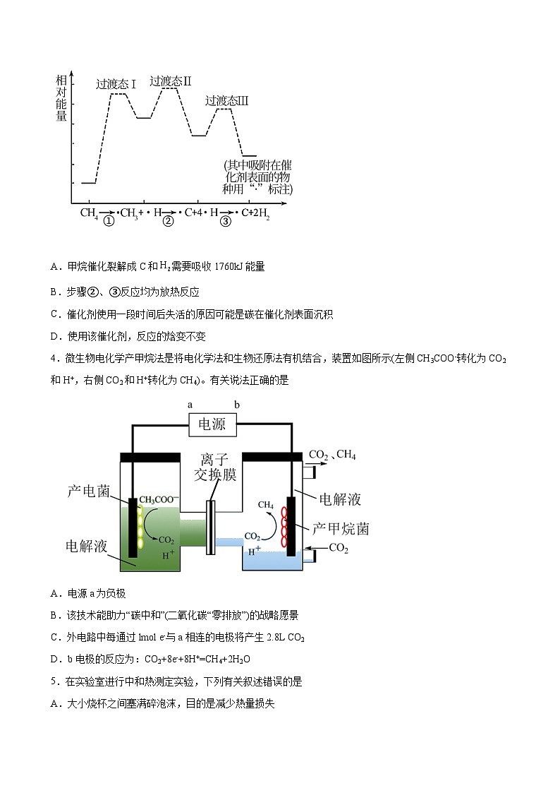 专题1《化学反应与能量变化》 单元检测题     高中化学苏教版选择性必修1第2页