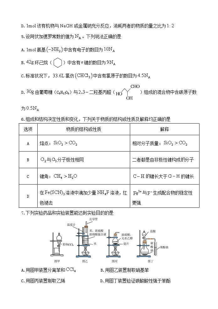 甘肃省张掖市某校2024-2025学年高二下学期6月月考化学试卷第2页