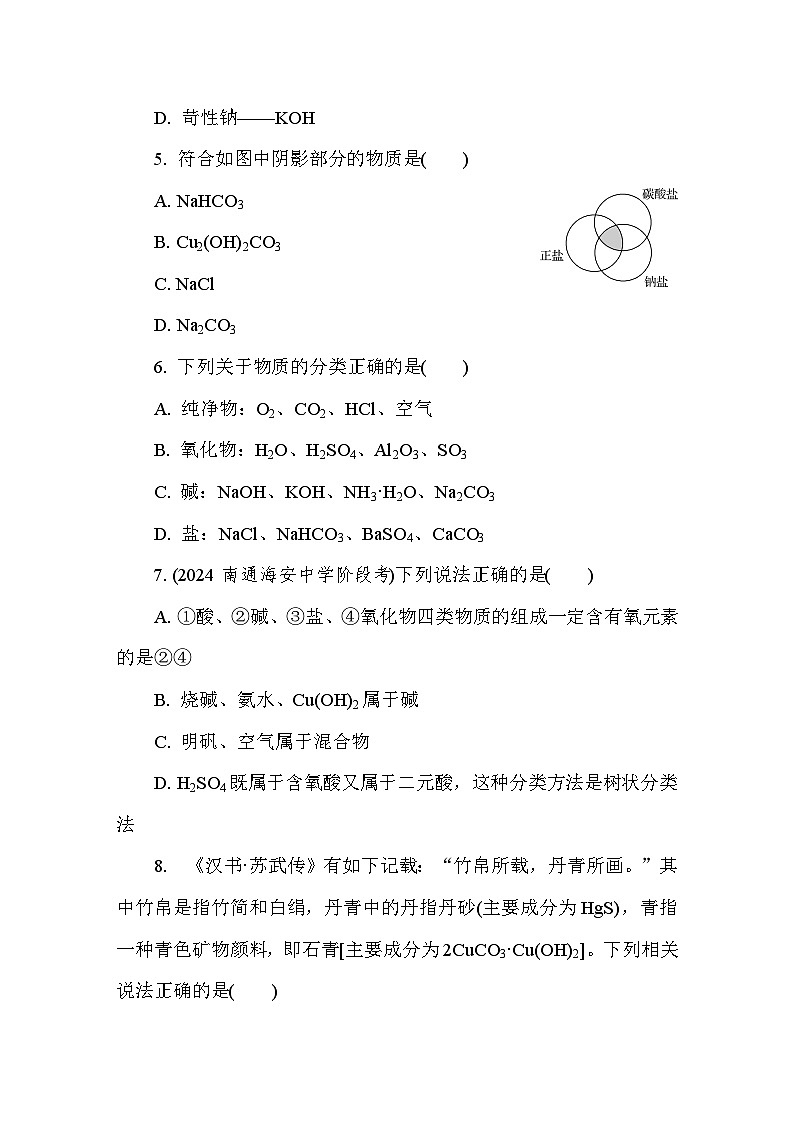 1.1.1  物质的分类  课后练（含答案）高中化学 必修1（苏教版2019）第2页