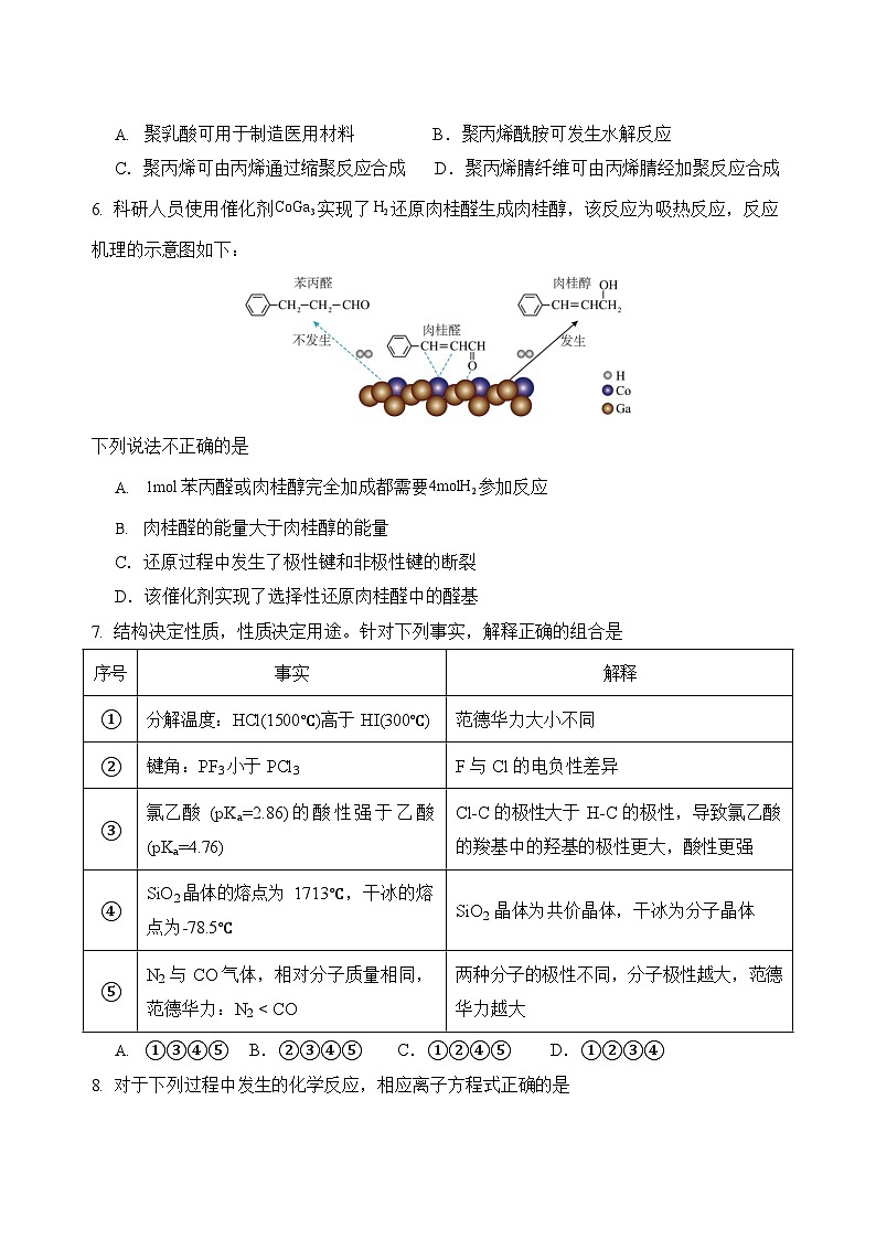 四川省绵阳外国语学校2024-2025学年高二下学期期末模拟考试化学试卷第2页