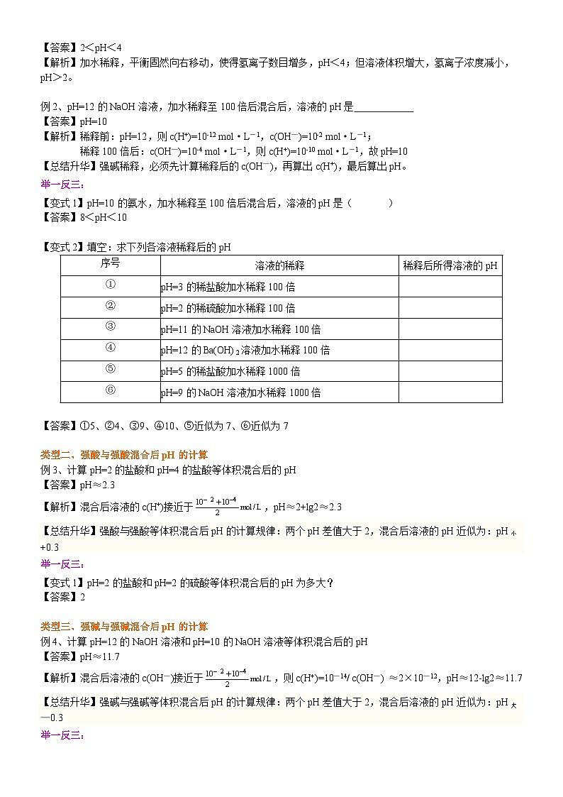 （通用）2026高考化学重难点系列讲义：《水的电离平衡、pH计算》解题指导(基础)+巩固练习附解析第2页