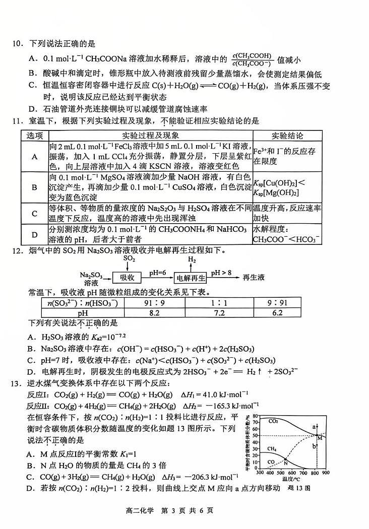 江苏徐州2025年高二下学期6月期末考试化学试题第3页