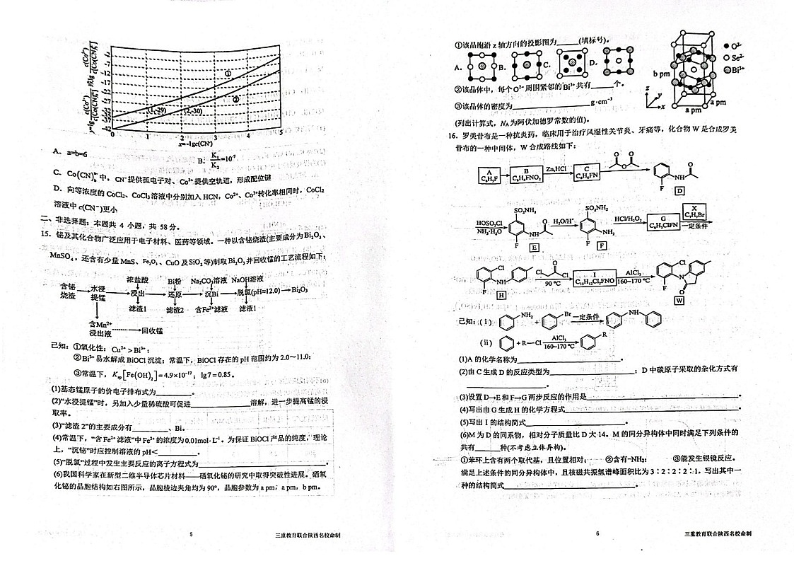 陕西省三重教育2025届高考预测卷（二）化学（含答案）第3页