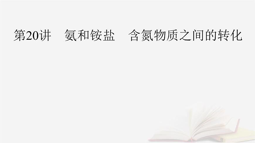 2026届高考化学一轮总复习第4章非金属及其化合物第20讲氨和铵盐含氮物质之间的转化课件第2页