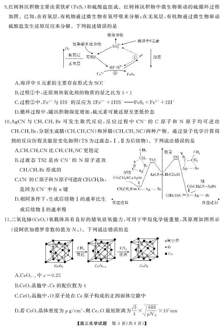 湖南省天壹名校联盟2026届高三起点考试 化学.pdf第3页