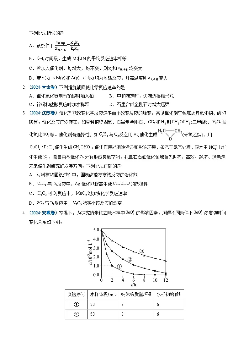 五年（2021-2025）高考化学真题分类汇编：专题18 化学反应速率与化学平衡（原卷版）第2页