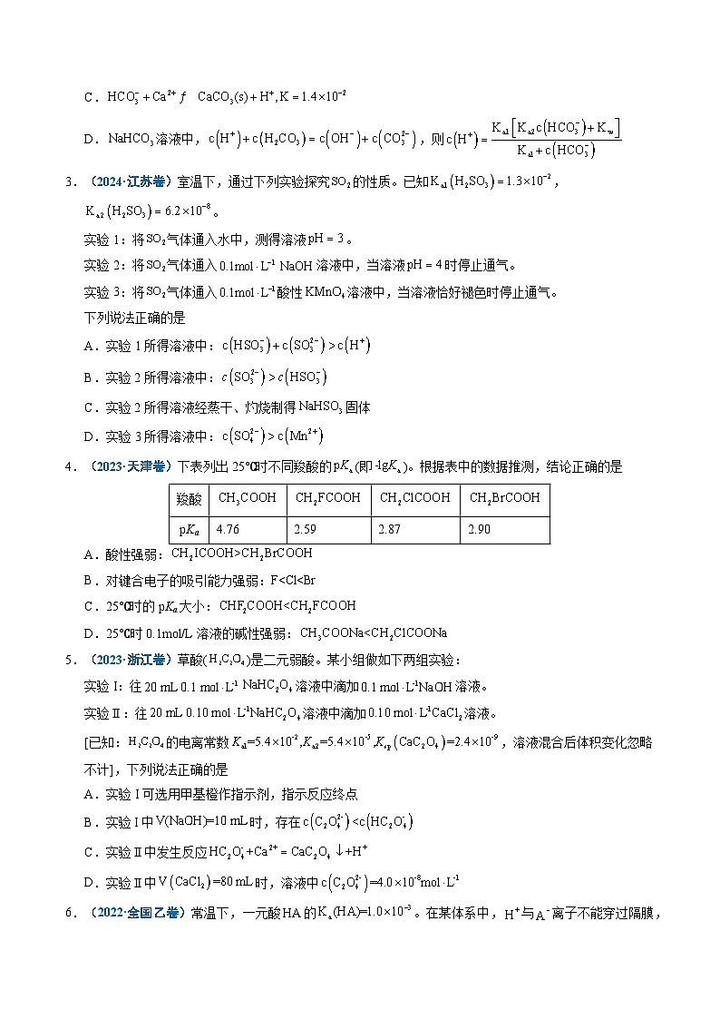 五年（2021-2025）高考化学真题分类汇编：专题19 水溶液中的离子平衡及其应用（原卷版）第2页