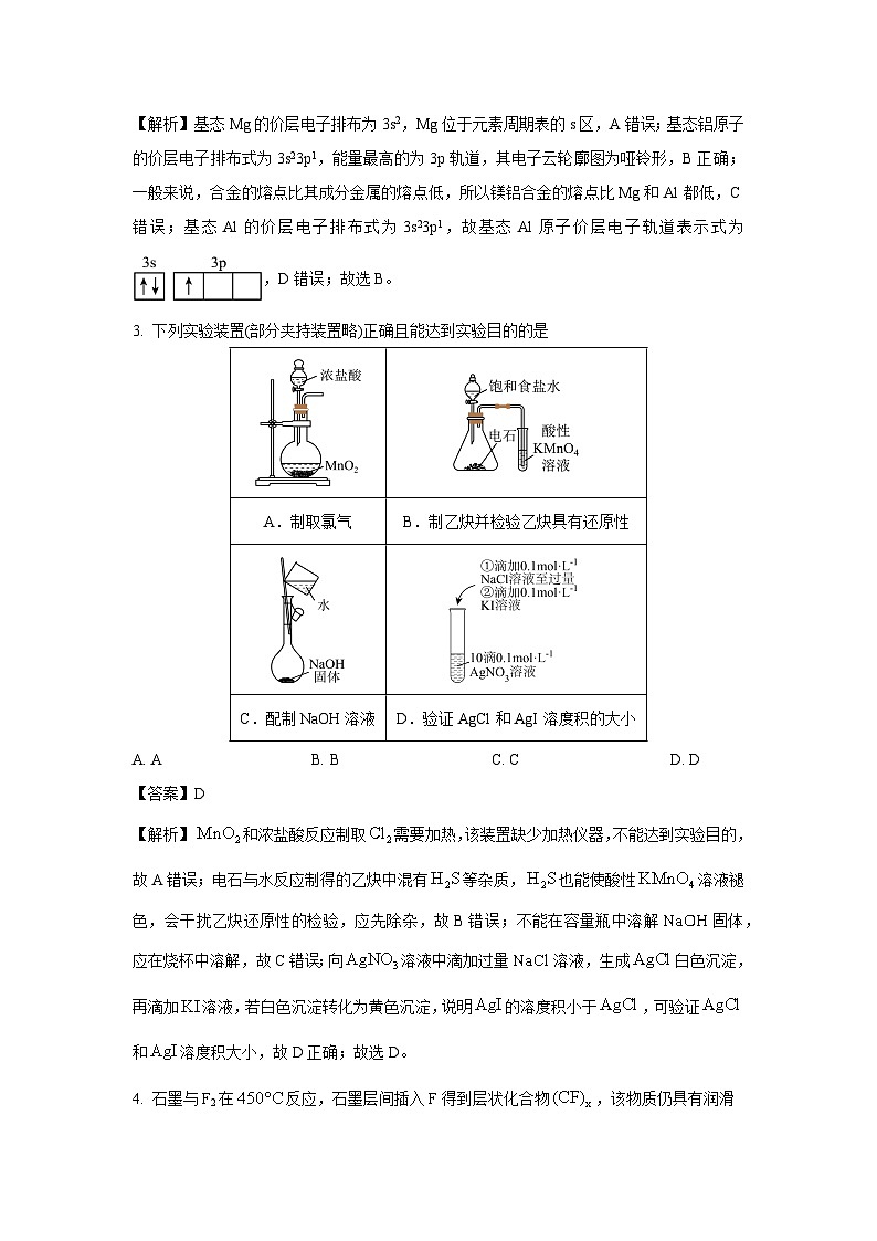 江苏省徐州市部分学校2024-2025学年高二下学期阶段测试化学试卷（解析版）第2页