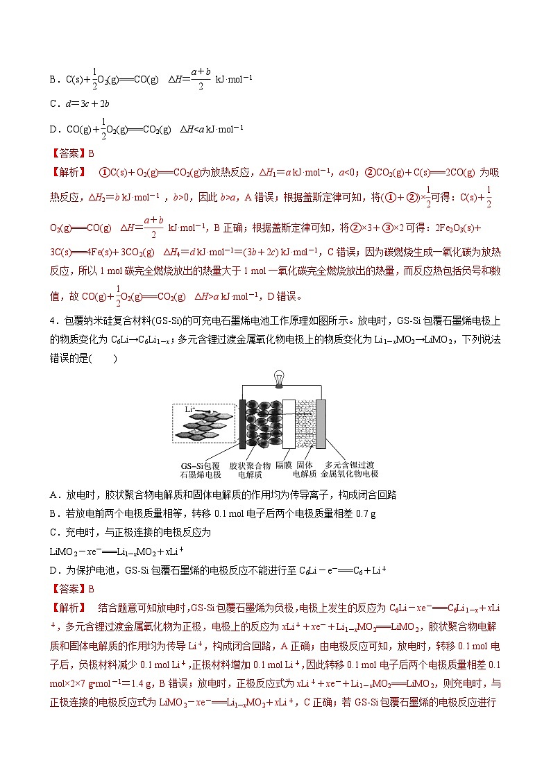 苏教版高中化学选择性必修第一册 第一章+化学反应与能量变化 单元测试 （解析卷）第2页