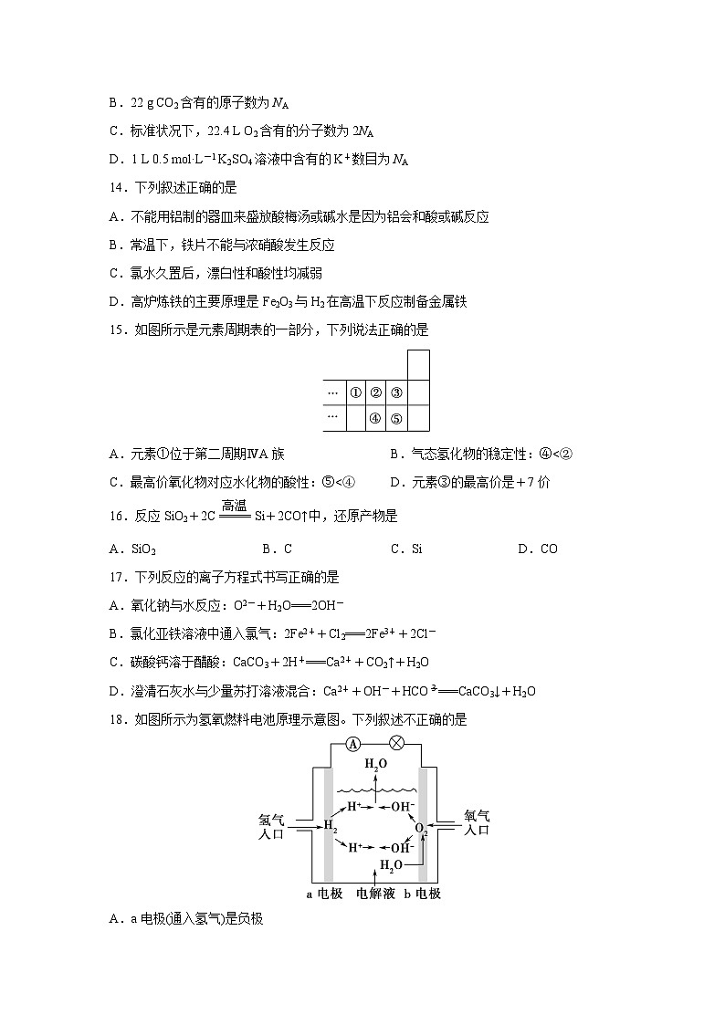 2025年湖南省普通高中学业水平合格性考试化学模拟卷一化学试卷第3页