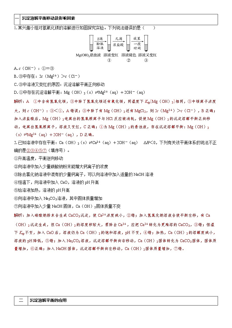 第47讲　沉淀溶解平衡（教师版）第3页