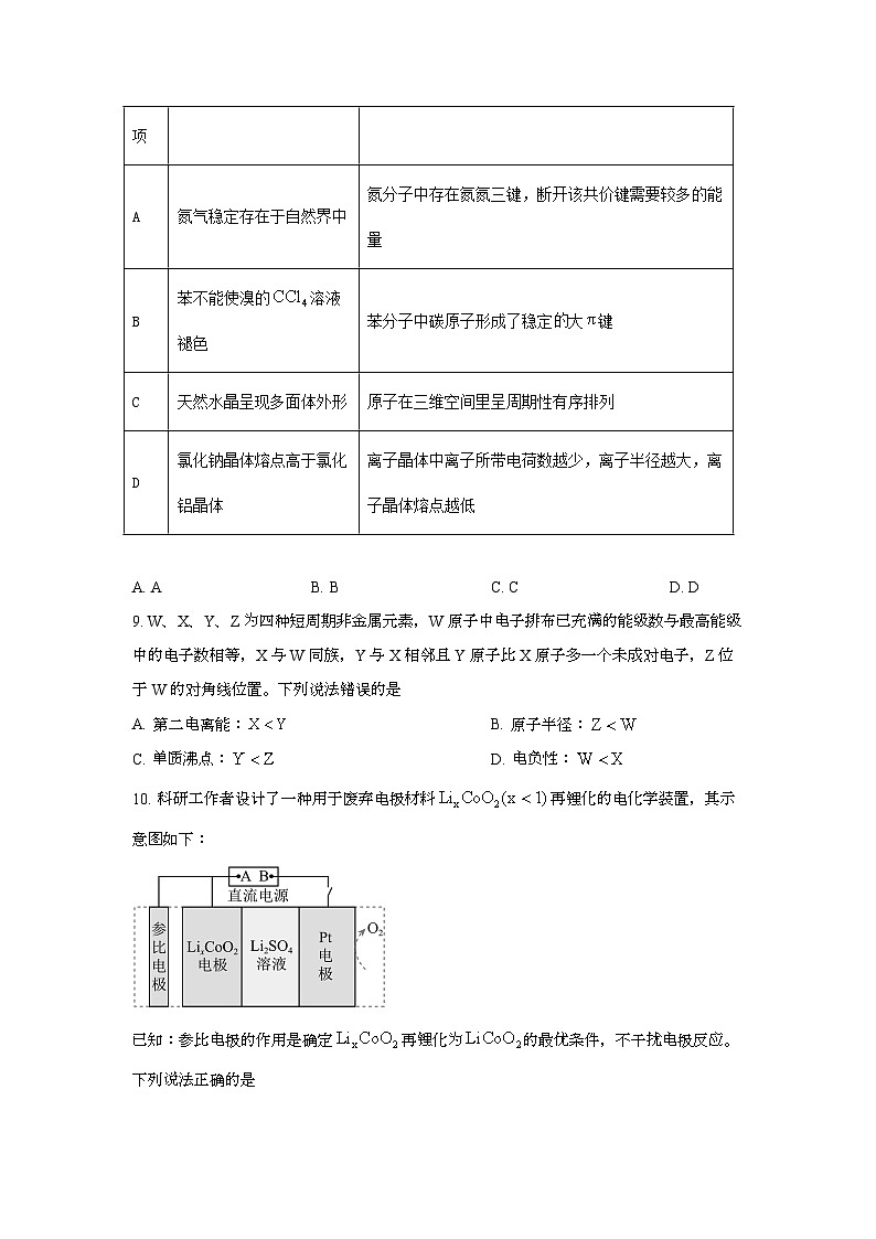 2025年6月河北普通高中学业水平选择性考试化学试题[原卷]附答案第3页