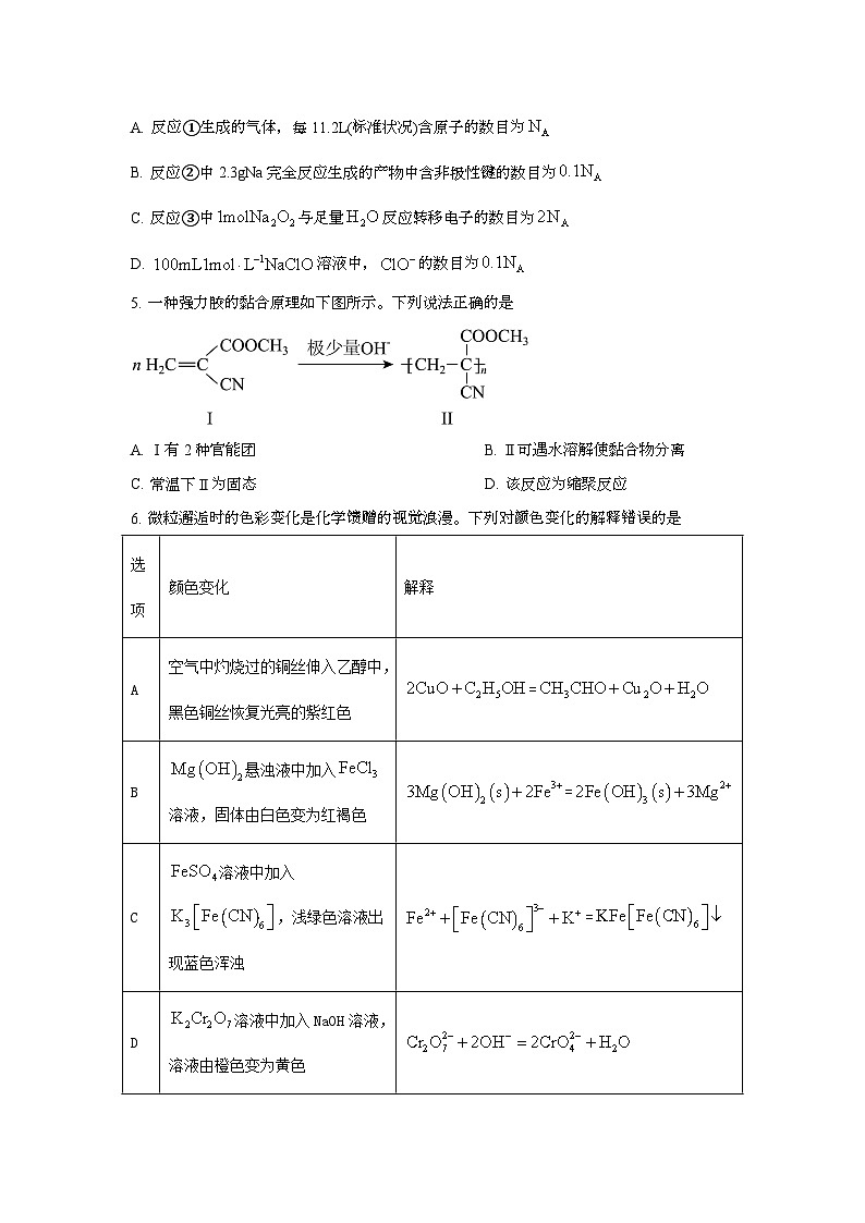 2025年6月黑龙江普通高中学业水平选择性考试化学试题[原卷]附答案第2页