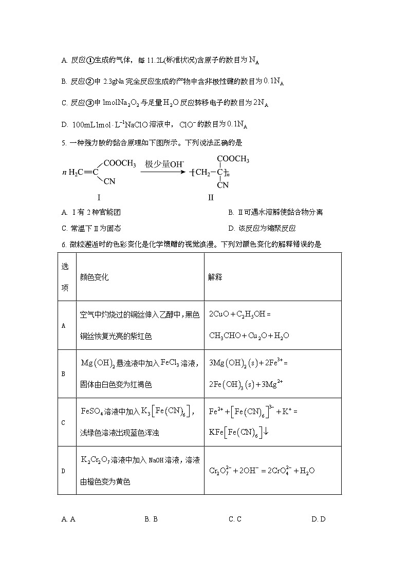 2025年6月吉林普通高中学业水平选择性考试化学试题[原卷]附答案第2页