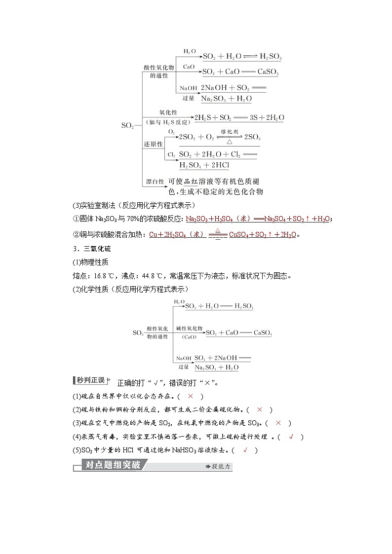 高考化学精品【一轮复习】讲义练习第五章  第一十九讲　硫及其化合物第2页