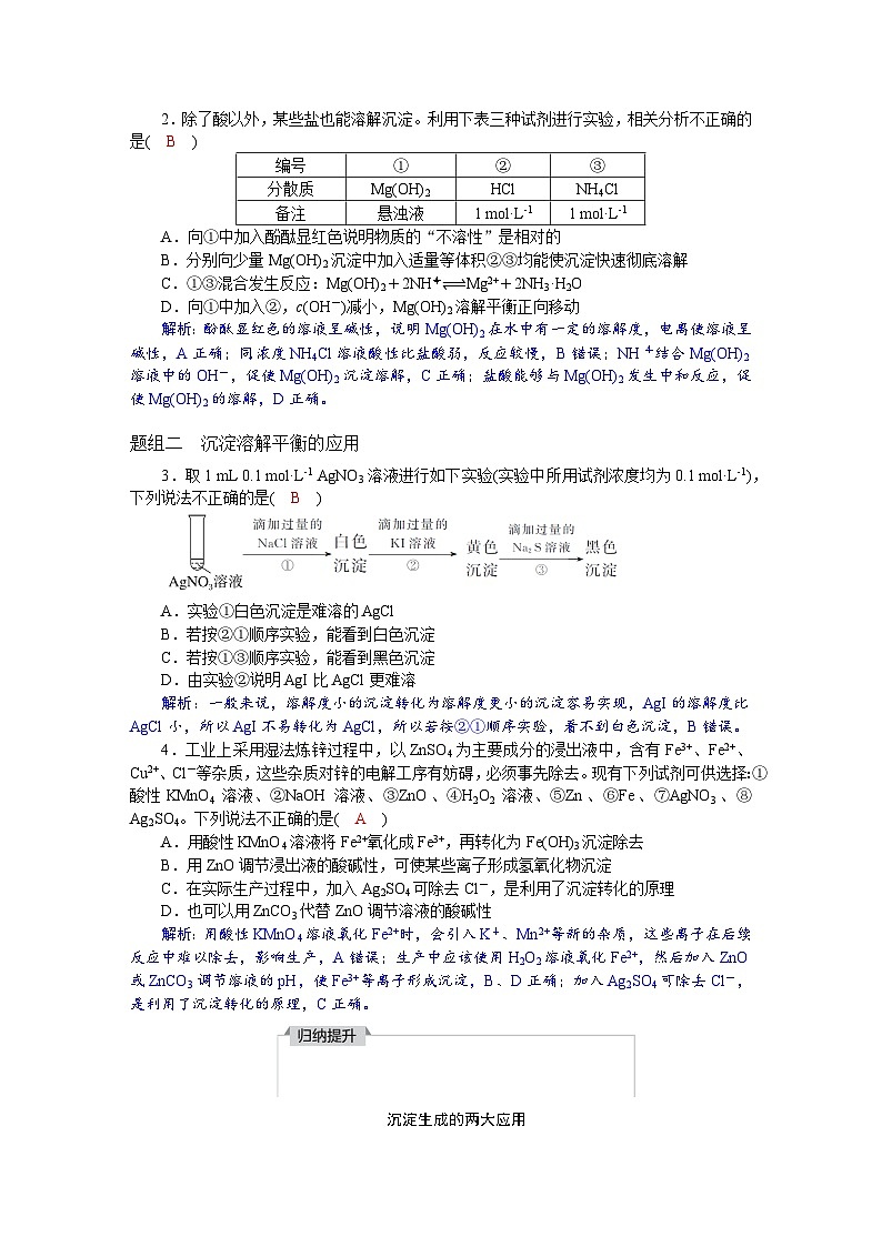 高考化学精品【一轮复习】讲义练习第九章　第45讲　沉淀溶解平衡第3页